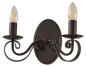 Lampa Ścienna Lucande, Caleb, ściemnialny, brąz rdzawy, przedpokój, metal, dworkowy | rustykalny
