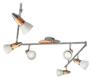 Lampa Sufitowa Lindby, Marena, ściemnialny, drewniany, salon, metal, dworkowy | rustykalny