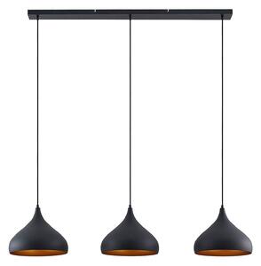 Lampa Wisząca Lindby, Elamira, ściemnialny, czarny, salon, metal, nowoczesny