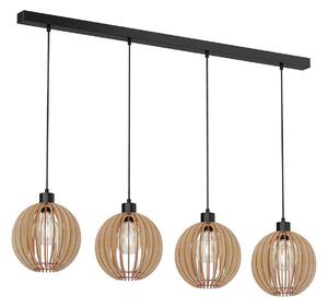 Lampa Wisząca Envostar, Clay, ściemnialny, drewniany, przedpokój, drewno, skandynawski