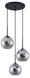 Lampa Wisząca Lindby, Jurian, ściemnialny, szary, salon, szkło, nowoczesny
