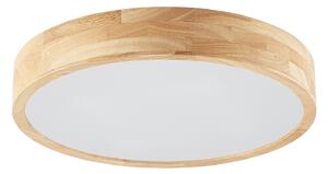 Lampa Sufitowa Lindby, Tanju, ściemnialny, drewniany, salon, drewno, dworkowy | rustykalny