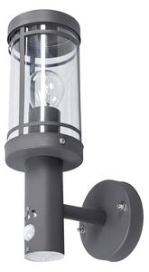 Zewnętrzna Lampa Lindby, Djori, ściemnialny, szary, balkon, stal szlachetna, nowoczesny