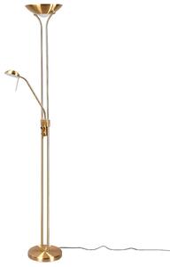 Lampa Podłogowa Lindby, Josefin, ściemnialny, złoty | mosiężny, salon, metal, nowoczesny