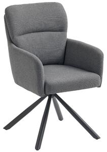 HOMCOM Krzeso do jadalni, obrotowe o 360°, krzeso kuchenne z lnian tapicerk, ergonomiczne