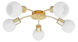 Lampa Sufitowa Lindby, ELAINA, ściemnialny, złoty | mosiężny, salon, metal, nowoczesny