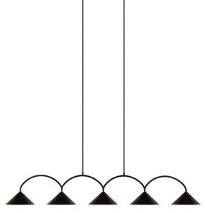 Lampa Wisząca Globen Lighting, CURVE 5, ściemnialny, czarny, kuchnia, metal, vintage