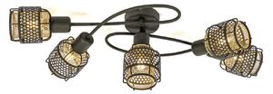Lampa Sufitowa Lindby, Eudoria, ściemnialny, czarny, salon, metal, nowoczesny