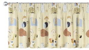 Lambrekin na taśmie marszczącej kolor beżowy tkanina wzorzysta