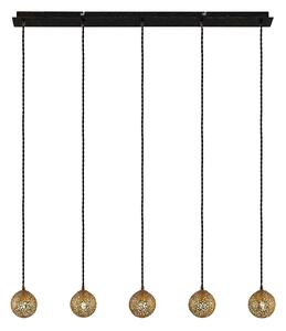 Lampa Wisząca Lucande, Zale, ściemnialny, czarny, salon, metal, orientalny | marokański