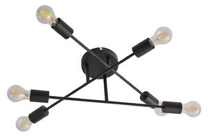 Lampa Sufitowa Lindby, Estar, ściemnialny, czarny, salon, metal, vintage