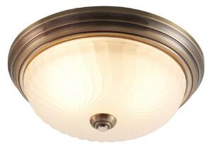 Lampa Sufitowa Lindby, Pakka, ściemnialny, antyczny mosiądz, salon, szkło, antyczny