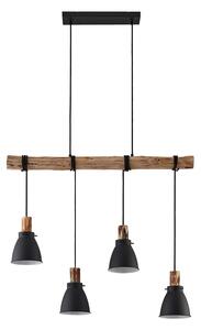 Lampa Wisząca Lindby, Trebale, ściemnialny, czarny, salon, metal, skandynawski