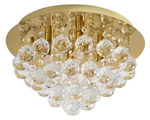 Lampa Sufitowa Lindby, Gillion, ściemnialny, złoty | mosiężny, salon, kryształ, design