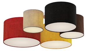 Lampa Sufitowa Lindby, Laurenz, ściemnialny, wielokolorowy, salon, tkanina | tekstylia, nowoczesny
