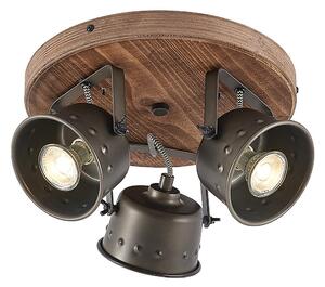 Lampa Sufitowa Lindby, Rubinjo, ściemnialny, drewniany, salon, metal, vintage