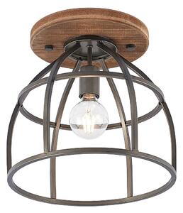 Lampa Sufitowa Lindby, Rutger, ściemnialny, czarny, salon, drewno, vintage