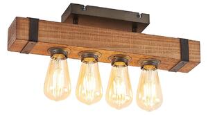 Lampa Sufitowa Lindby, Sverina, drewniany, salon, drewno, dworkowy | rustykalny