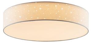 Lampa Sufitowa Lindby, Ellamina, ściemnialny, biały, salon, tkanina | tekstylia, nowoczesny
