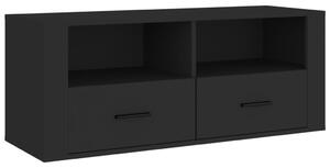 Szafka pod TV, czarna, 100x35x40 cm, materiał drewnopochodny