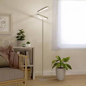 EGLO Lampa stojąca LEPORANO, możliwość ściemniania, kremowy / amber, salon / jadalnia, metal