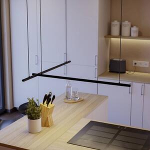 EGLO connect – inteligentny żyrandol LED FLATRON-Z, 150 cm, czarna możliwość ściemniania, czarny, salon / jadalnia, metal
