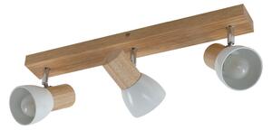 Lampa Sufitowa Lindby, Thorin, ściemnialny, drewniany, salon, drewno, skandynawski