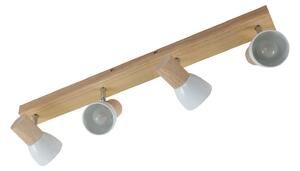 Lampa Sufitowa Lindby, Thorin, ściemnialny, drewniany, salon, drewno, skandynawski