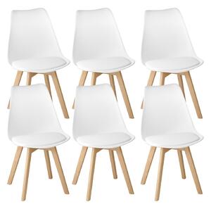 Zestaw 6 krzeseł do jadalni BEALIFE, skandynawski design, łatwe w pielęgnacji | Do jadalni, gabinetu i restauracji | Czarny/biały/szary TB18