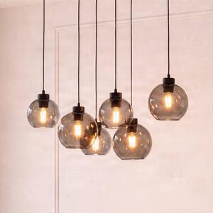 Lampa wisząca szklana Cubus TK Lighting, możliwość ściemniania, czarny, salon / jadalnia, szkło, nowoczesny