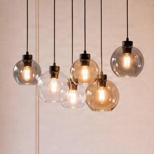Lampa wisząca szklana Cubus TK Lighting, możliwość ściemniania, przezroczysty / transparentny, salon / jadalnia, szkło, nowoczesny