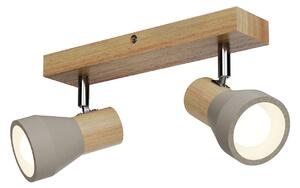 Lampa Sufitowa Lindby, Filiz, ściemnialny, drewniany, sypialnia, drewno, skandynawski