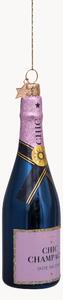 Ozdoba choinkowa ze szkła dmuchanego Luxury Pink Bottle with Champagne
