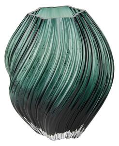Ciemnozielony szklany ręcznie wykonany wazon (wysokość 23 cm) – House Nordic