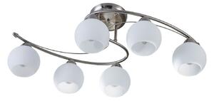 Lampa Sufitowa Lindby, Svean, ściemnialny, metaliczny, salon, szkło, nowoczesny