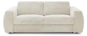 Beżowa sztruksowa rozkładana sofa do spania 220 cm Hugo – Bobochic Paris