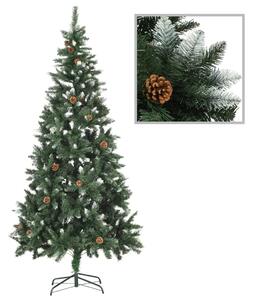 Sztuczna choinka z lampkami i szyszkami, 210 cm