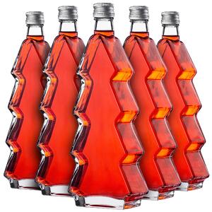 Szklana butelka choinka Enna 500ml z srebrną zakrętką 5 szt