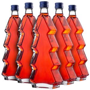 Szklana butelka choinka Enna 500ml z granatową zakrętką 5 szt