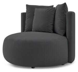 Ciemnoszary aksamitny fotel Cesar – Bobochic Paris