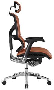 Ergonomiczny fotel biurowy skórzany ErgoFly Sail L-06, zgodny z normą BHP