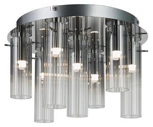 Lampa Sufitowa Lucande, Korvitha, ściemnialny, szary, salon, szkło, nowoczesny