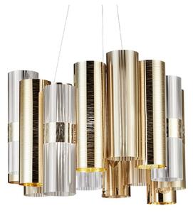 Lampa Wisząca Slamp, złoty | mosiężny, salon, tworzywo sztuczne