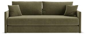 Zielona aksamitna rozkładana sofa 209 cm Shannon – Cosmopolitan Design