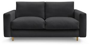 Czarna rozkładana sofa do spania 200 cm Cocoone – Bobochic Paris