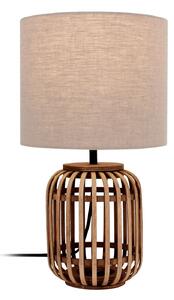 Lampa Stołowa Lindby, Marzanna, drewniany, salon, tkanina | tekstylia, boho