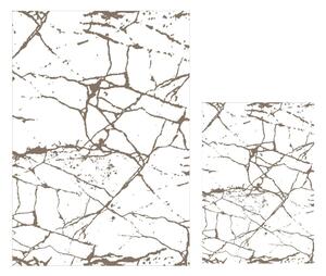 Białe/brązowe dywaniki łazienkowe zestaw 2 szt. 60x100 cm Cracks – Mila Home