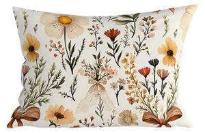 Poliestrowo-bawełniana poszewka na poduszkę FLORAL RIBBON POLY 50x70 cm, kremowy