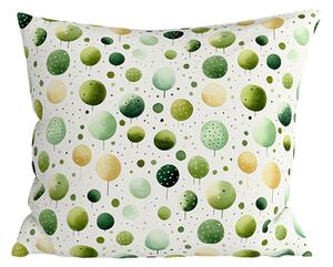 Polibawełniana poszewka na poduszkę GREEN TREES POLY 45x45 cm, zielona