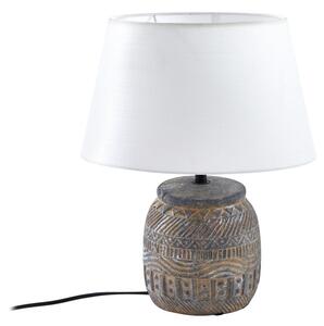 Lampa Stołowa Lindby, Aelith, szary, salon, tkanina | tekstylia, dworkowy | rustykalny